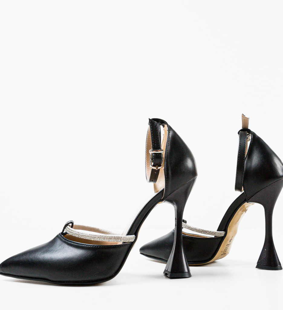 Pantofi Dama Chapman cu Toc | Eleganță Negru - imagine 7