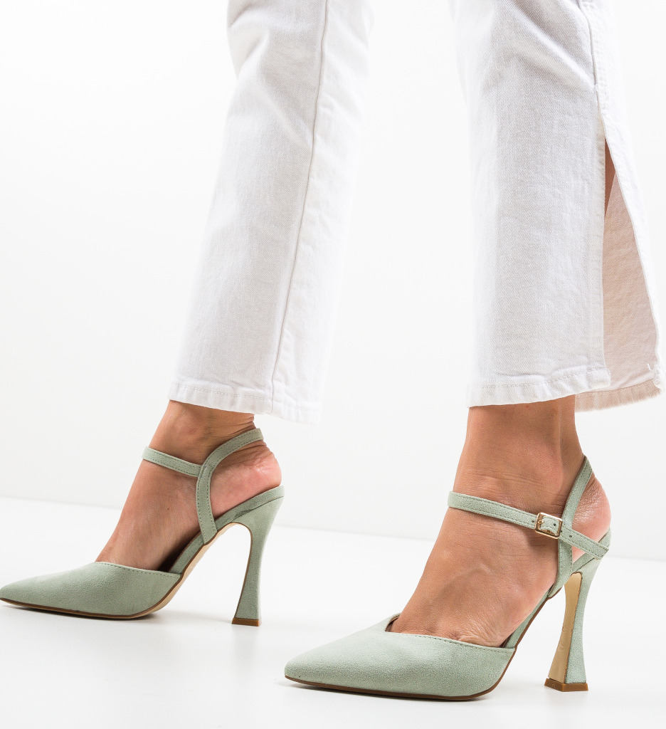 Pantofi cu toc verzi eleganți - Stil și confort - imagine 4