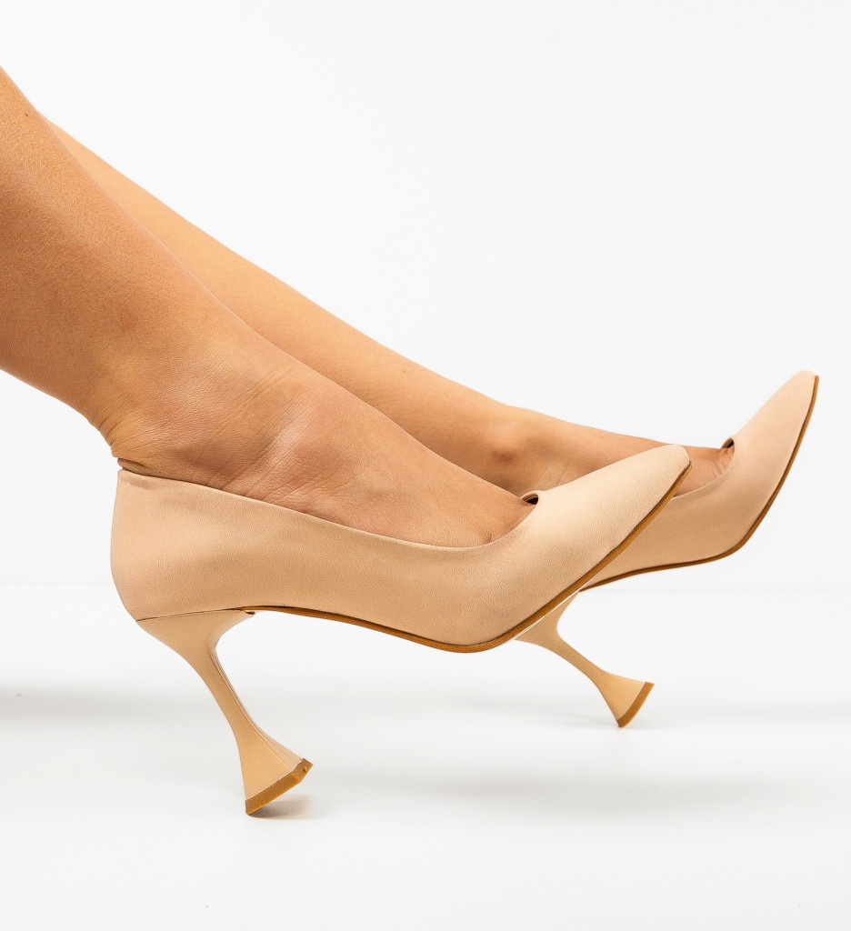 Pantofi Toc Reaz Nude - Eleganță și Confort - imagine 2