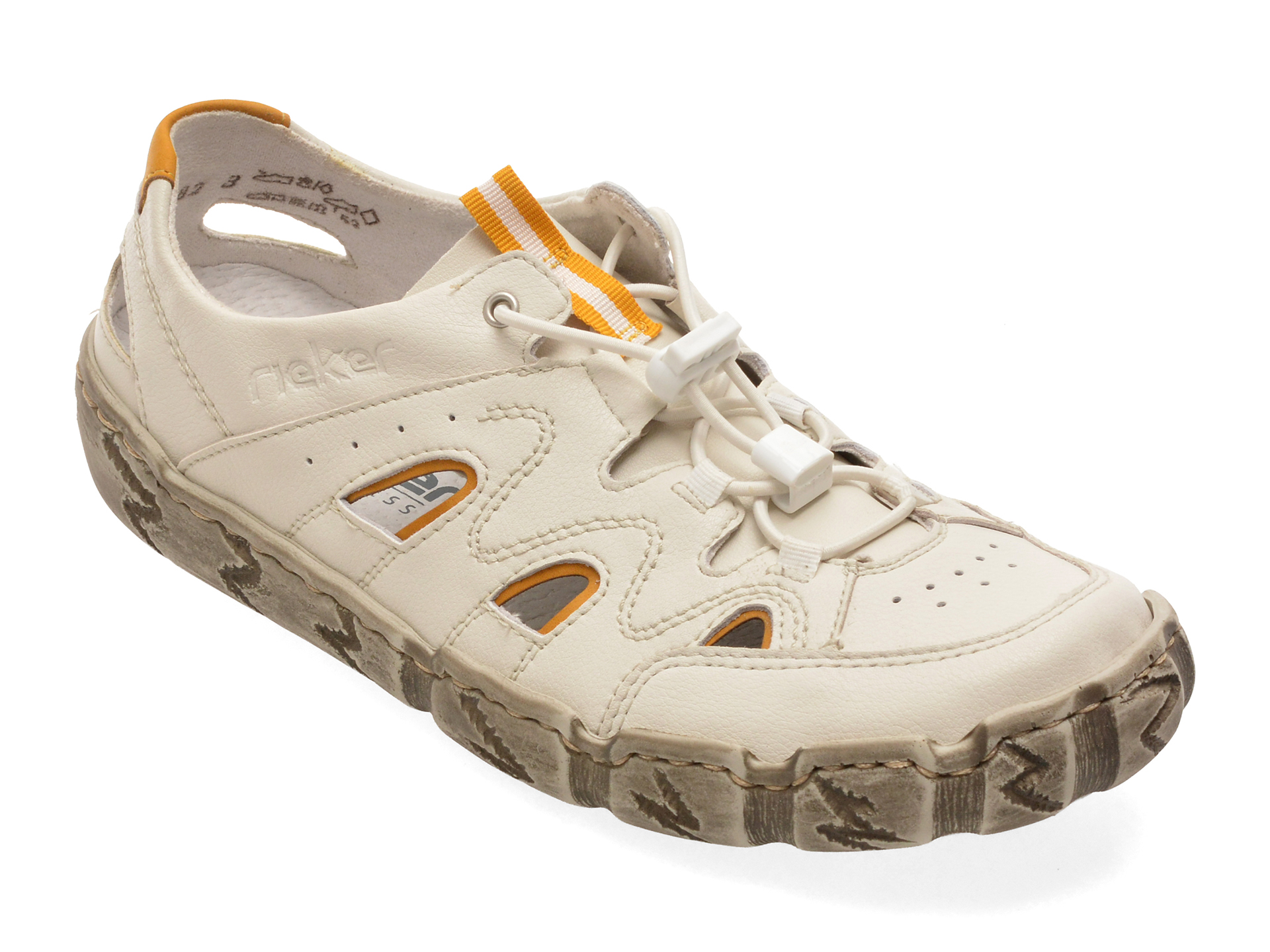 Pantofi sport Rieker albi, din piele naturală