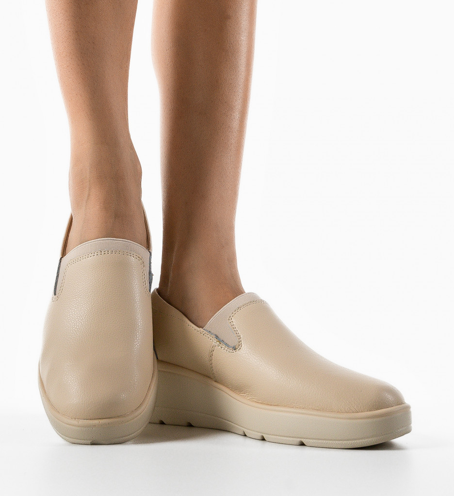 Pantofi Casual Yanam Bej - Confort & Stil - imagine 4