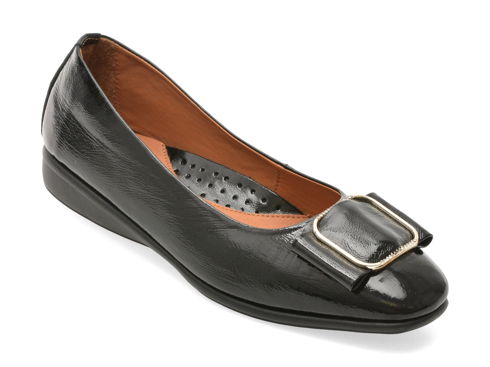Balerini IMAGE Negri Piele Lacuită | Eleganță și Confort