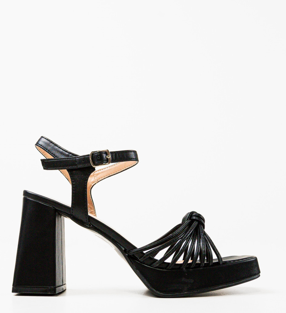 Sandale Reed Negre cu Toc Elegante - imagine 4