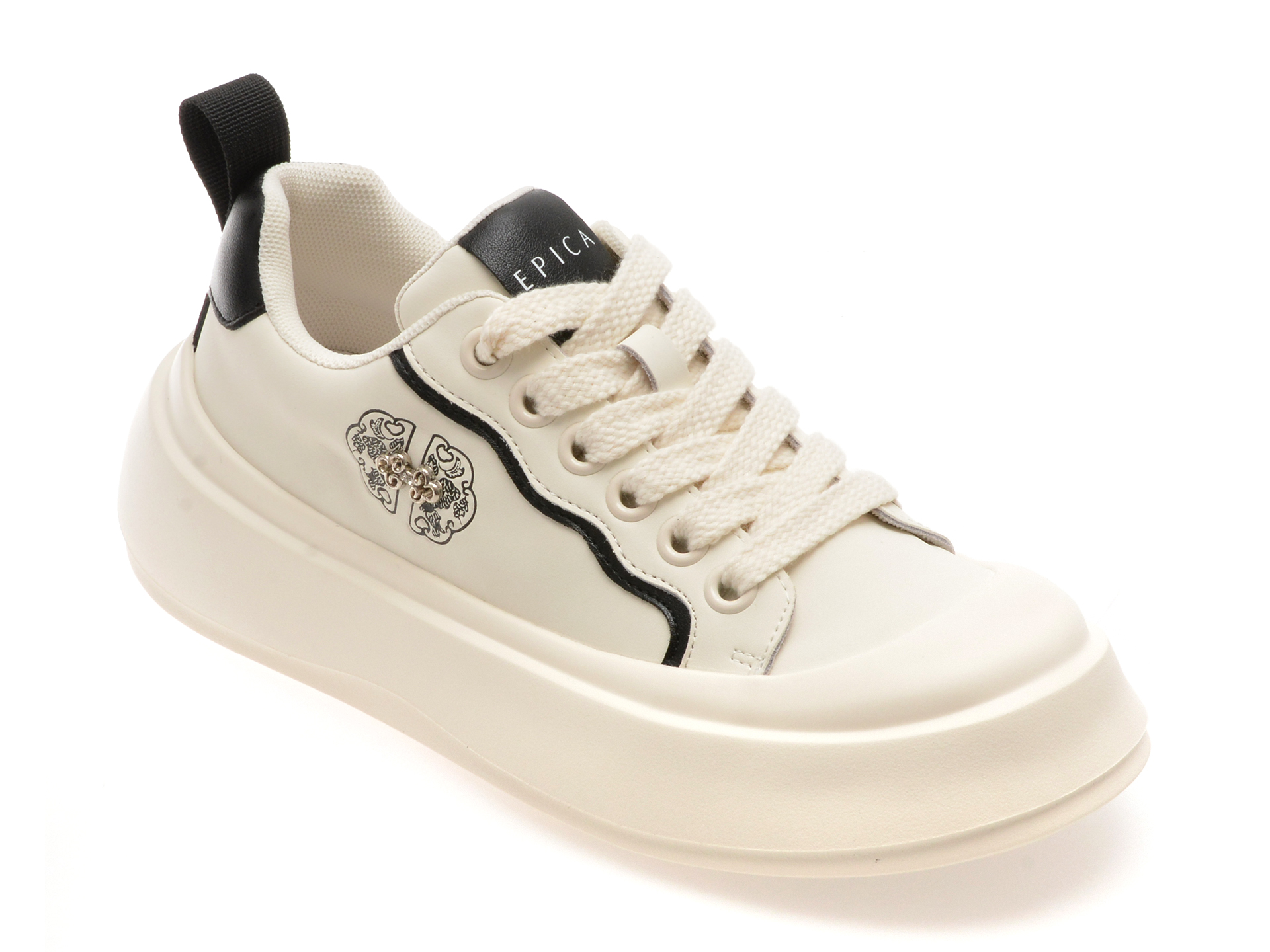 Pantofi EPICA Piele Naturală Alb-Negru