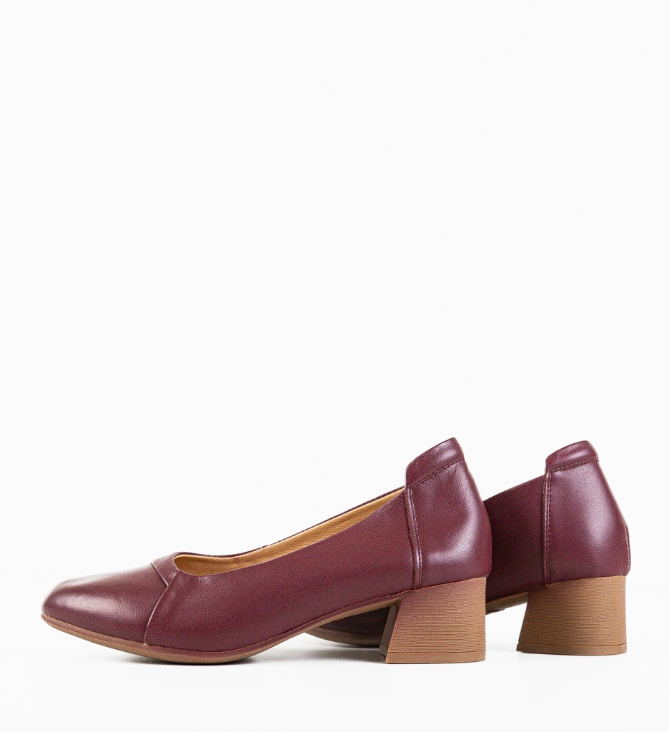 Pantofi Toc Grena Eleganți Dama - imagine 7