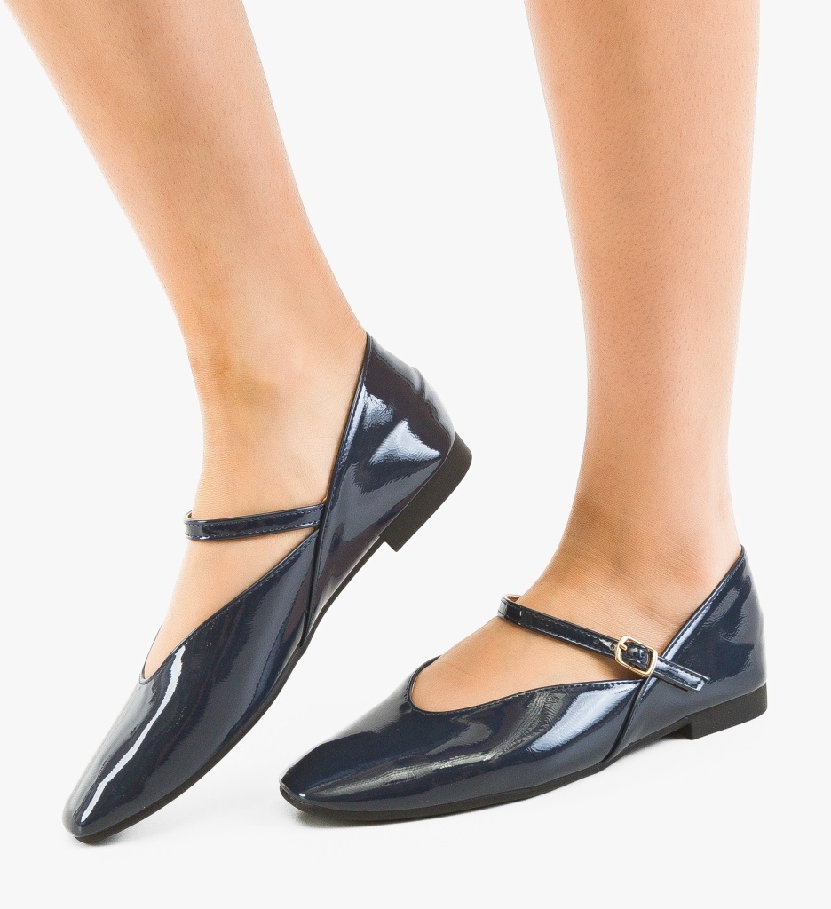 Balerini Dama Perre Bleumarin Eleganți - imagine 8