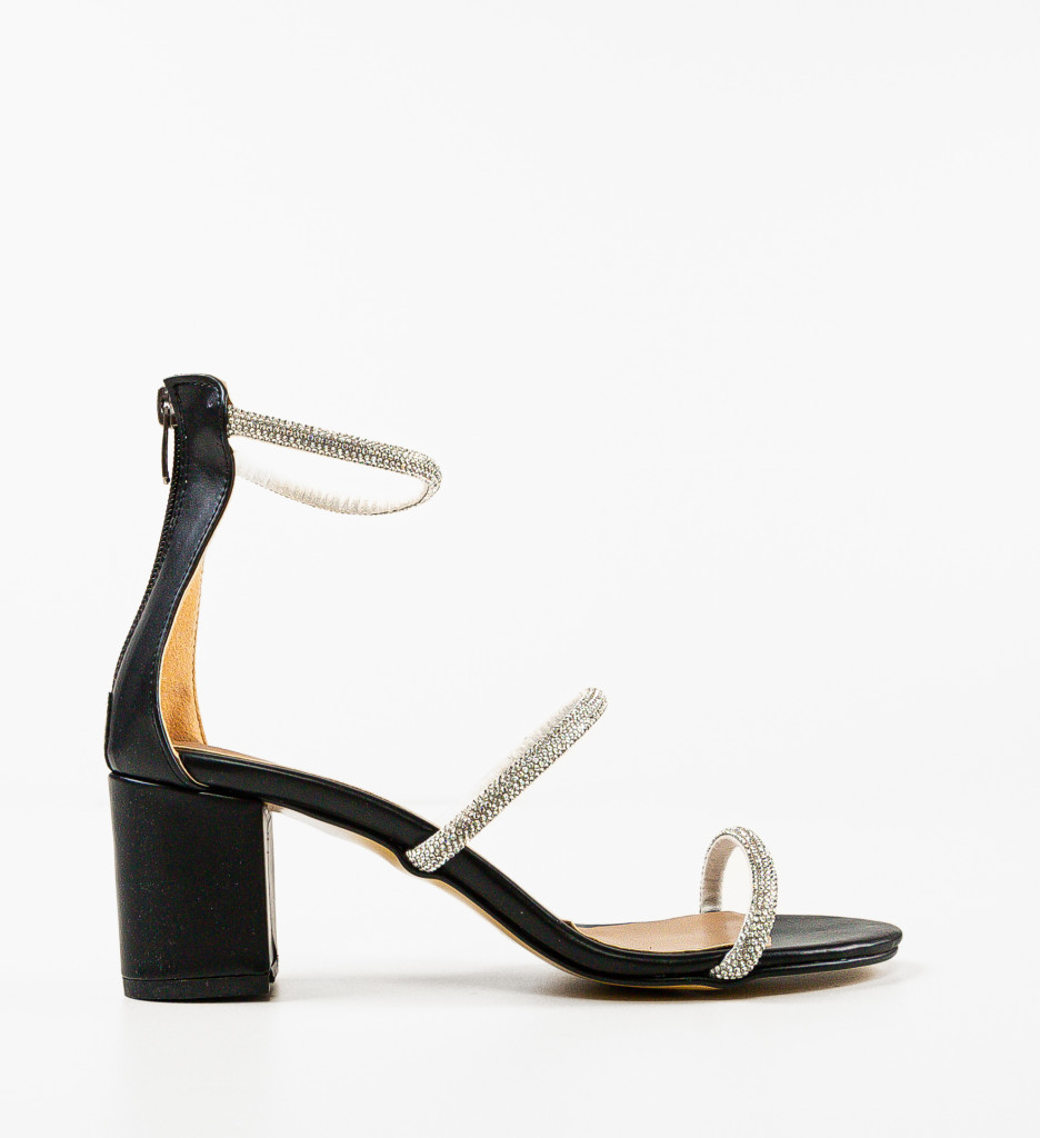 Sandale cu toc Zaxa Negre - Eleganță și Stil - imagine 2