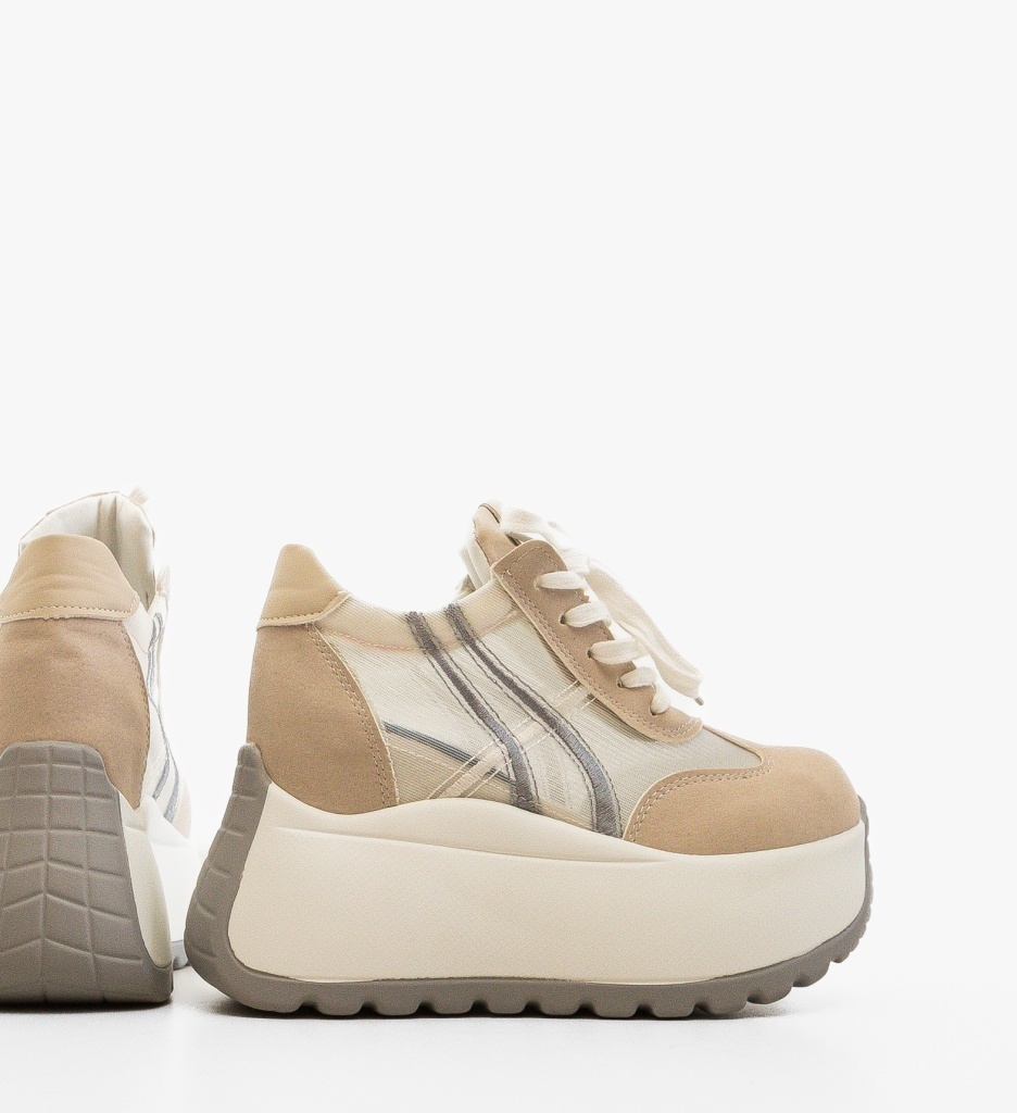 Sneakers Dama Torina Bej - Confort și Stil - imagine 4