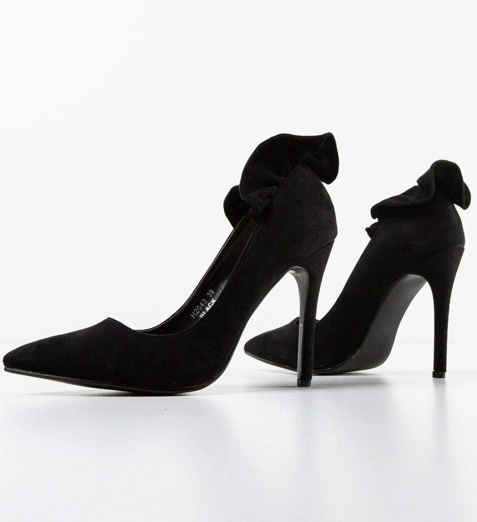 Pantofi Duane Negri Eleganți cu Toc - imagine 6