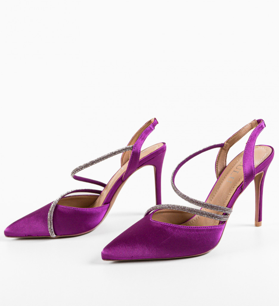 Pantofi Khan Mov cu Toc Eleganți - imagine 8