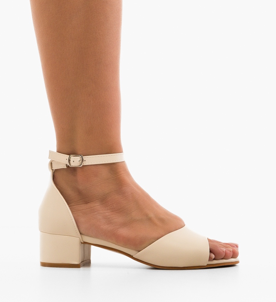 Sandale Dama Julian Bej cu Toc Elegant - imagine 4