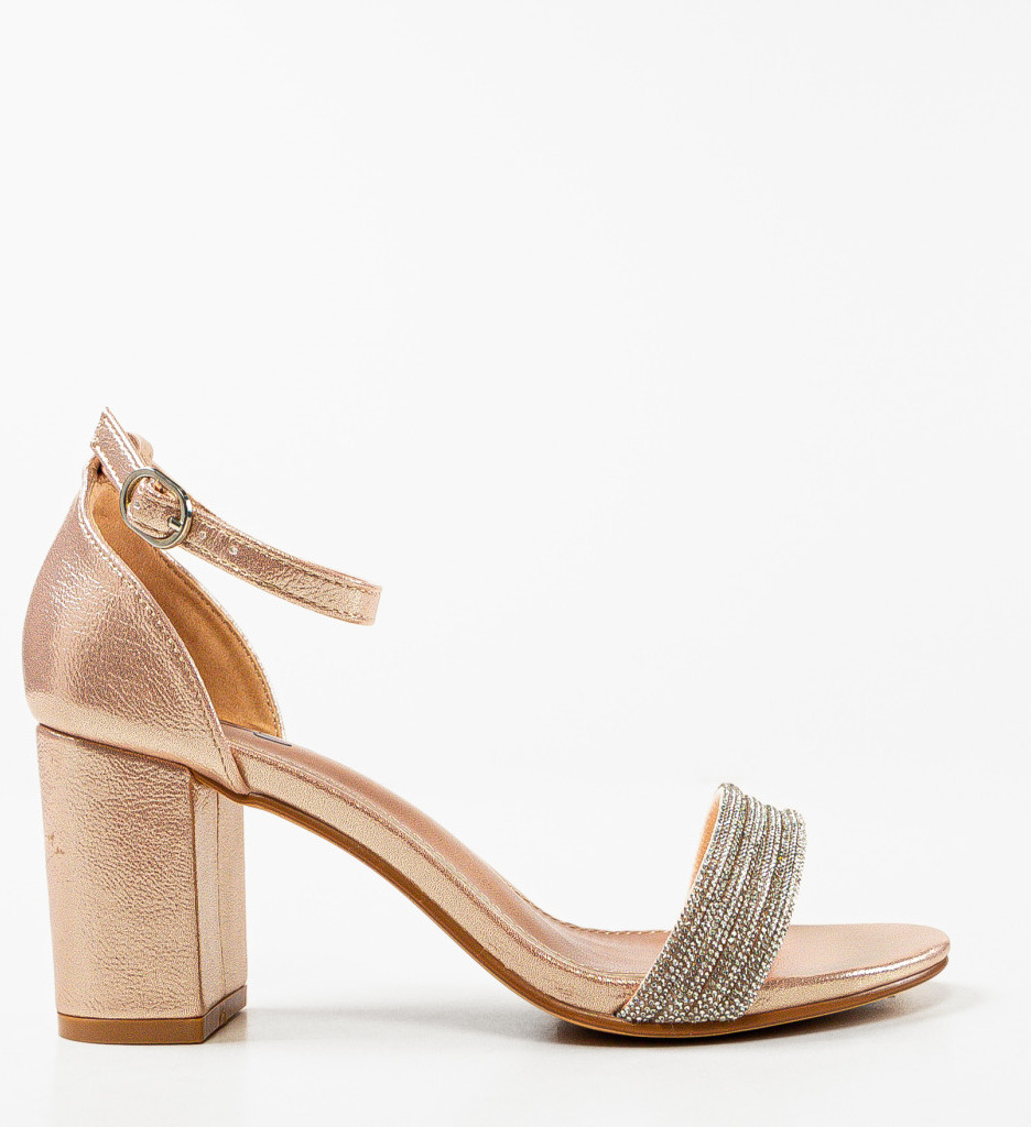 Sandale cu toc Duke Aurii | Eleganță și Stil - imagine 4