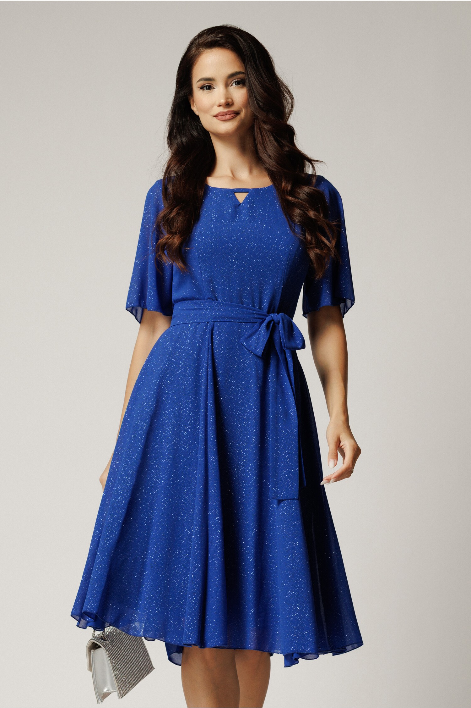 Rochie DY Fashion Albastra Eleganta cu Glitter