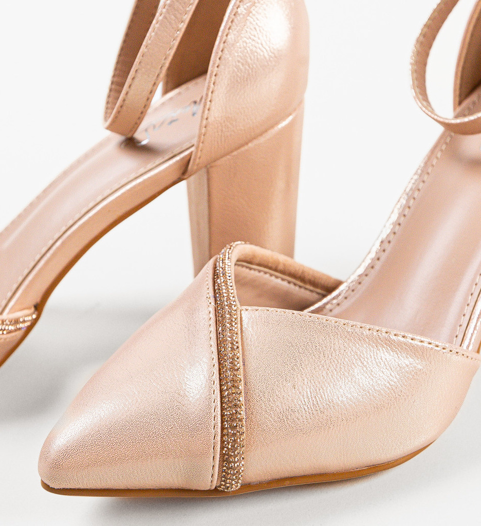 Pantofi Bester Roze cu Toc Eleganți - imagine 8