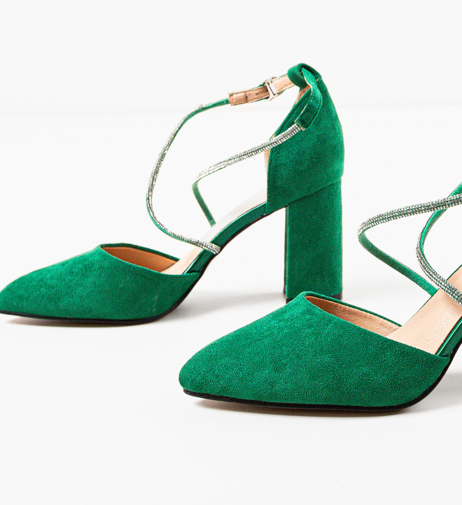 Pantofi cu Toc Verzi Saekya | Stil Unic - imagine 5