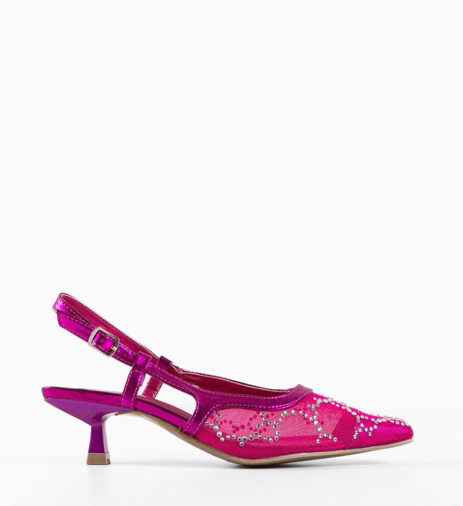 Pantofi Dama Fuchsia cu Model Pete Eleganți - imagine 5