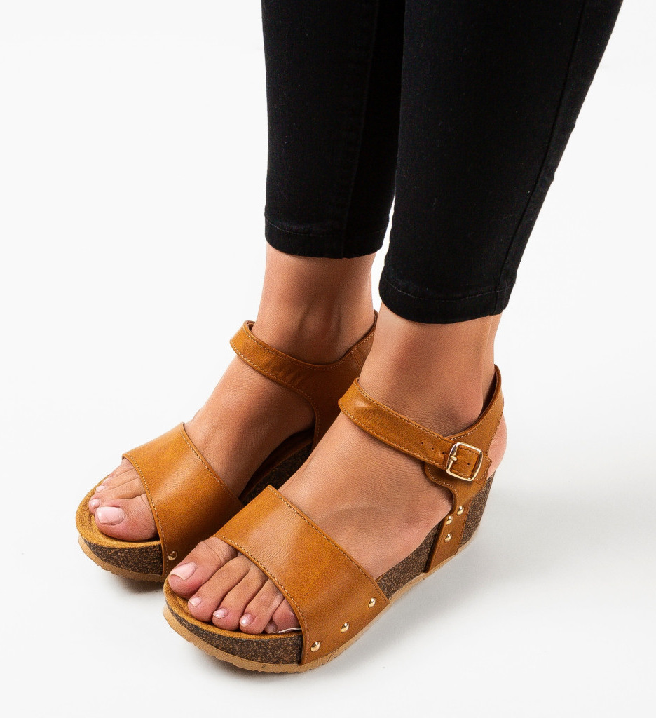 Platforme Dama Macie Camel | Eleganță și Confort - imagine 3