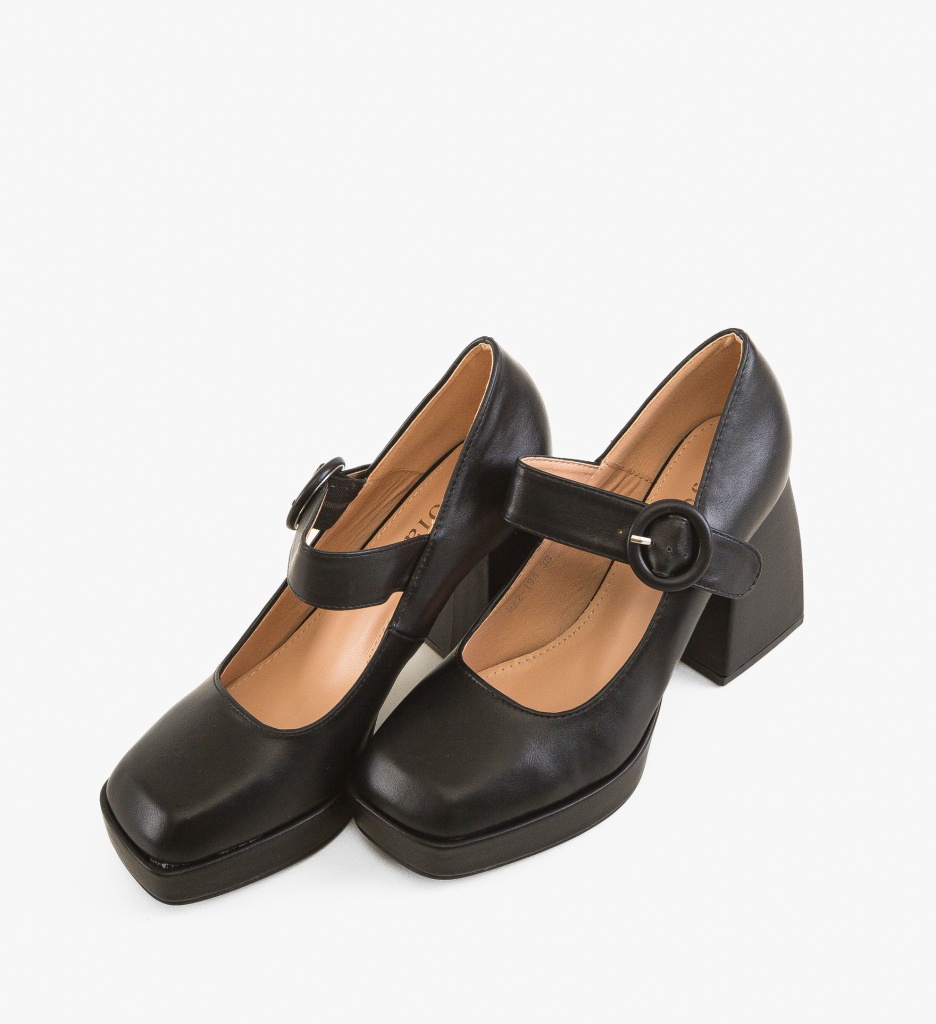 Pantofi Trinity Negri Eleganți cu Toc - imagine 5