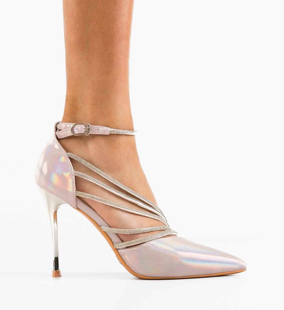 Pantofi Dama Metztli Roz cu Toc Eleganți - imagine 7