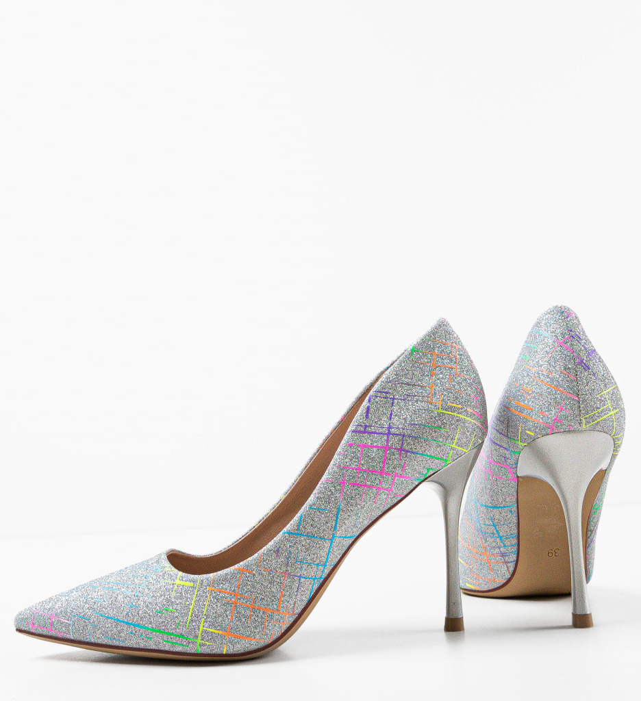 Pantofi Daisy Argintii - Eleganță și Stil - imagine 8