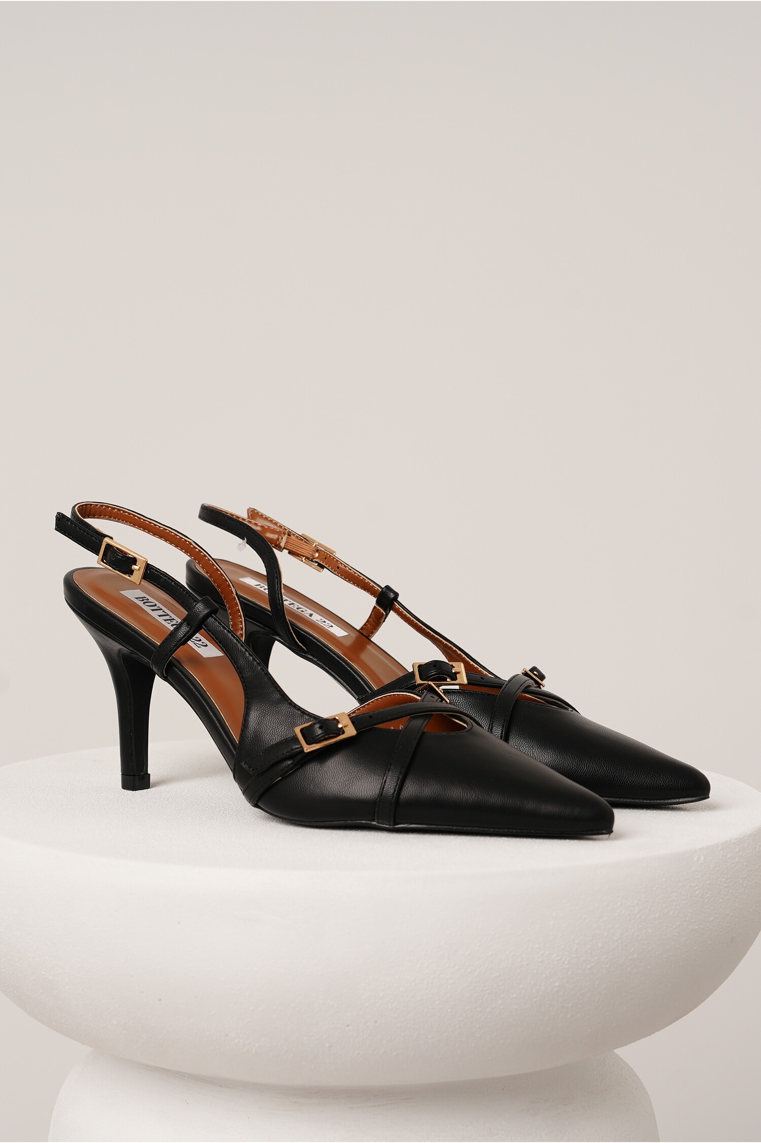 Pantofi Eleganti Piele Ecologica Barete Negri