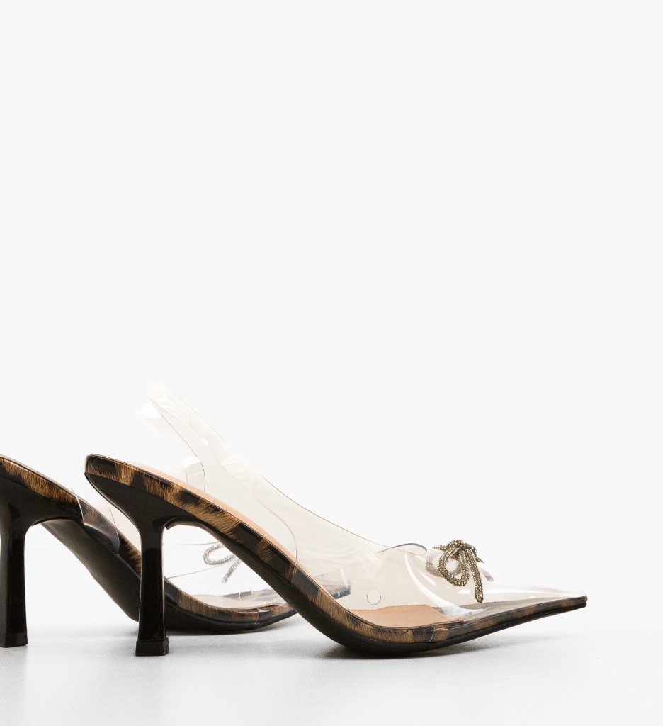 Pantofi dama Merly Print cu Toc Eleganți - imagine 2