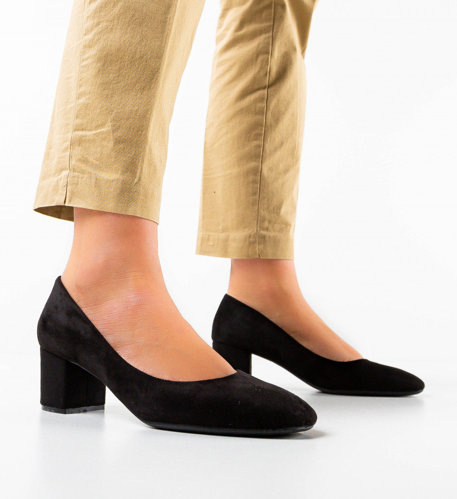 Pantofi Yerkam Negri Eleganți cu Toc - imagine 3