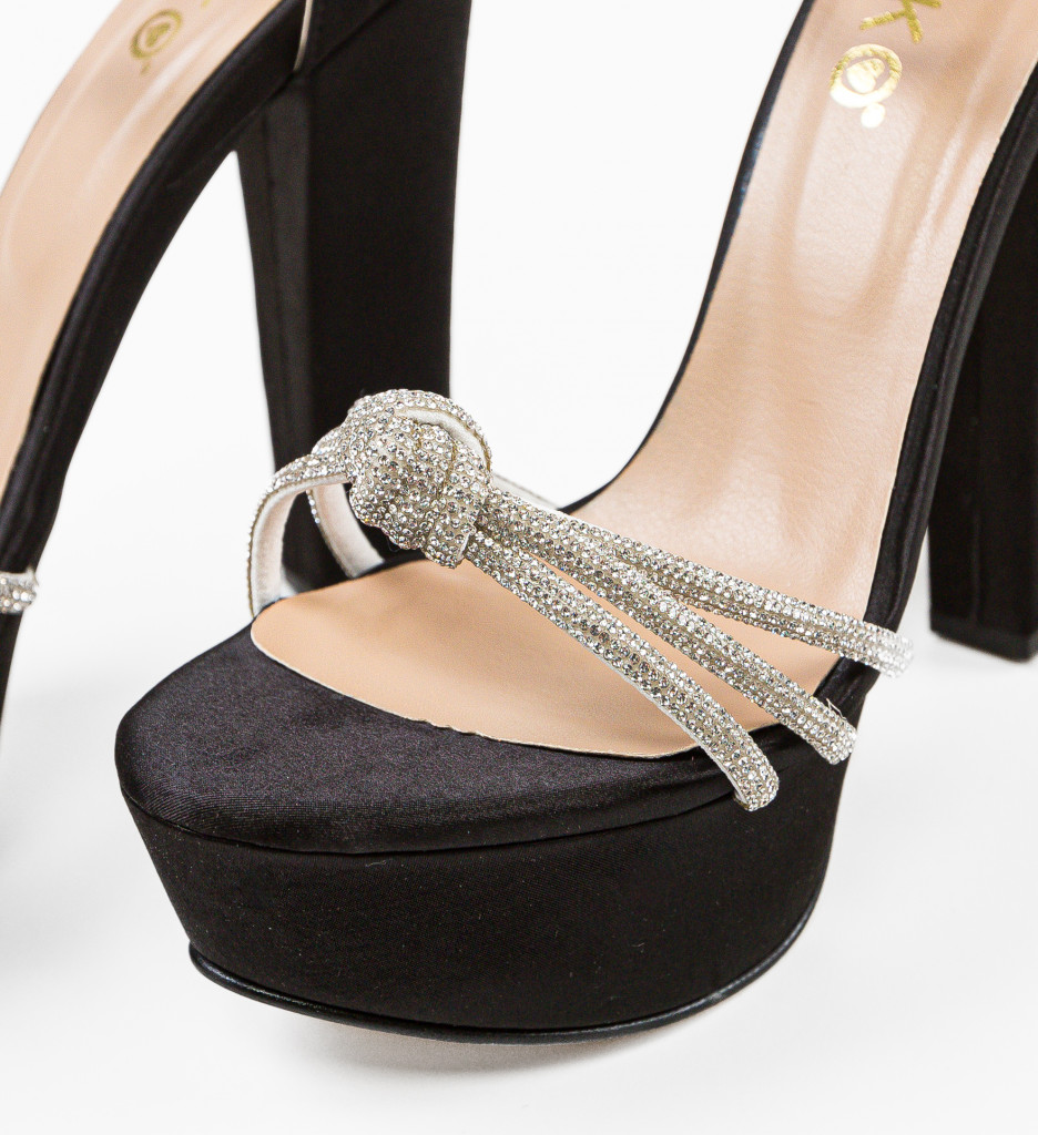 Sandale cu Toc Delya Negre | Eleganță și Stil - imagine 8