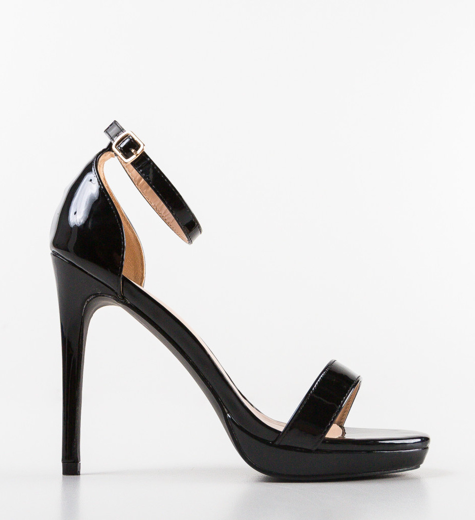 Sandale cu toc Thomson Negre | Eleganță Asigurată - imagine 4