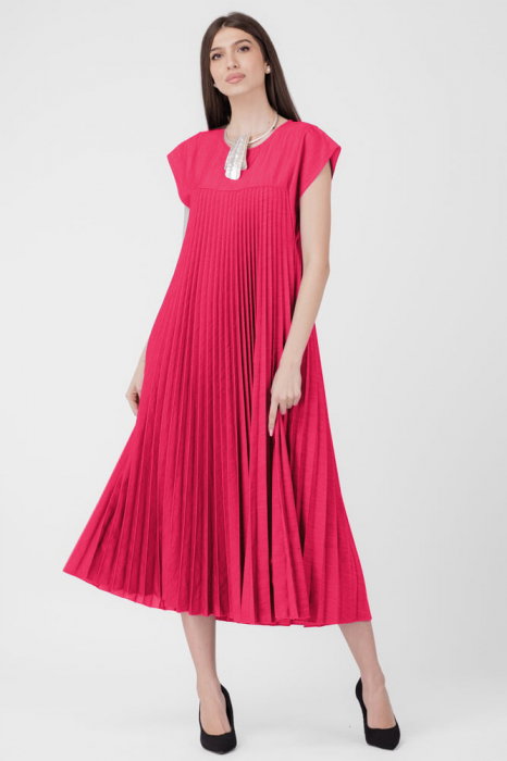 Rochie Shopika A-line Fucsia, Nu Necesită Călcare