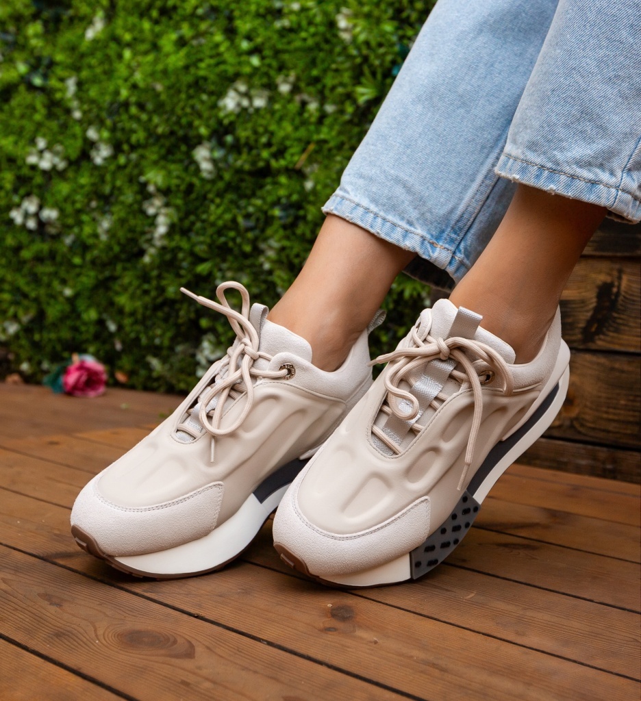 Sneakers Dama Kajmer Bej - Confort și Stil - imagine 3