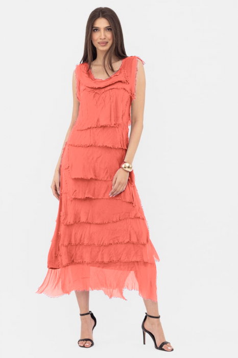 Rochie Corai Matase & Vascoza Shopika