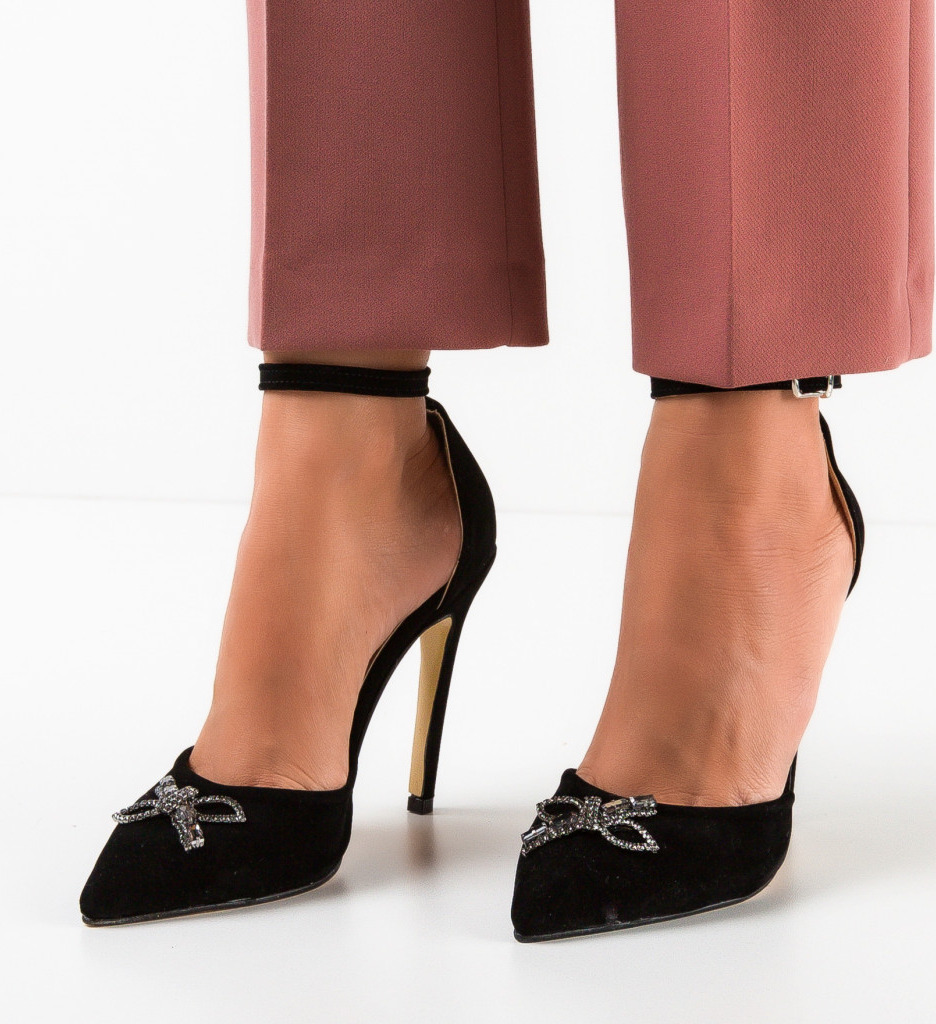 Pantofi cu toc Nanyta Negri | Eleganți - imagine 3