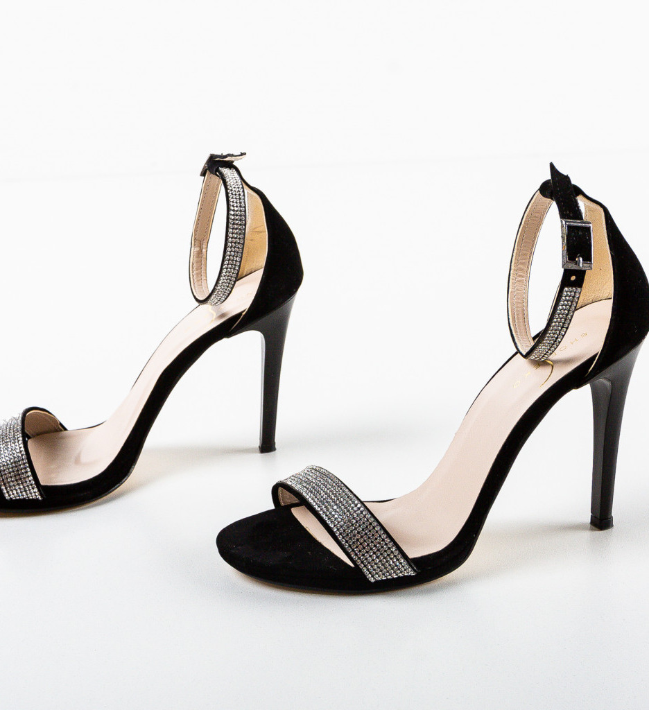 Sandale Mydabel Negre cu Toc Elegante - imagine 7