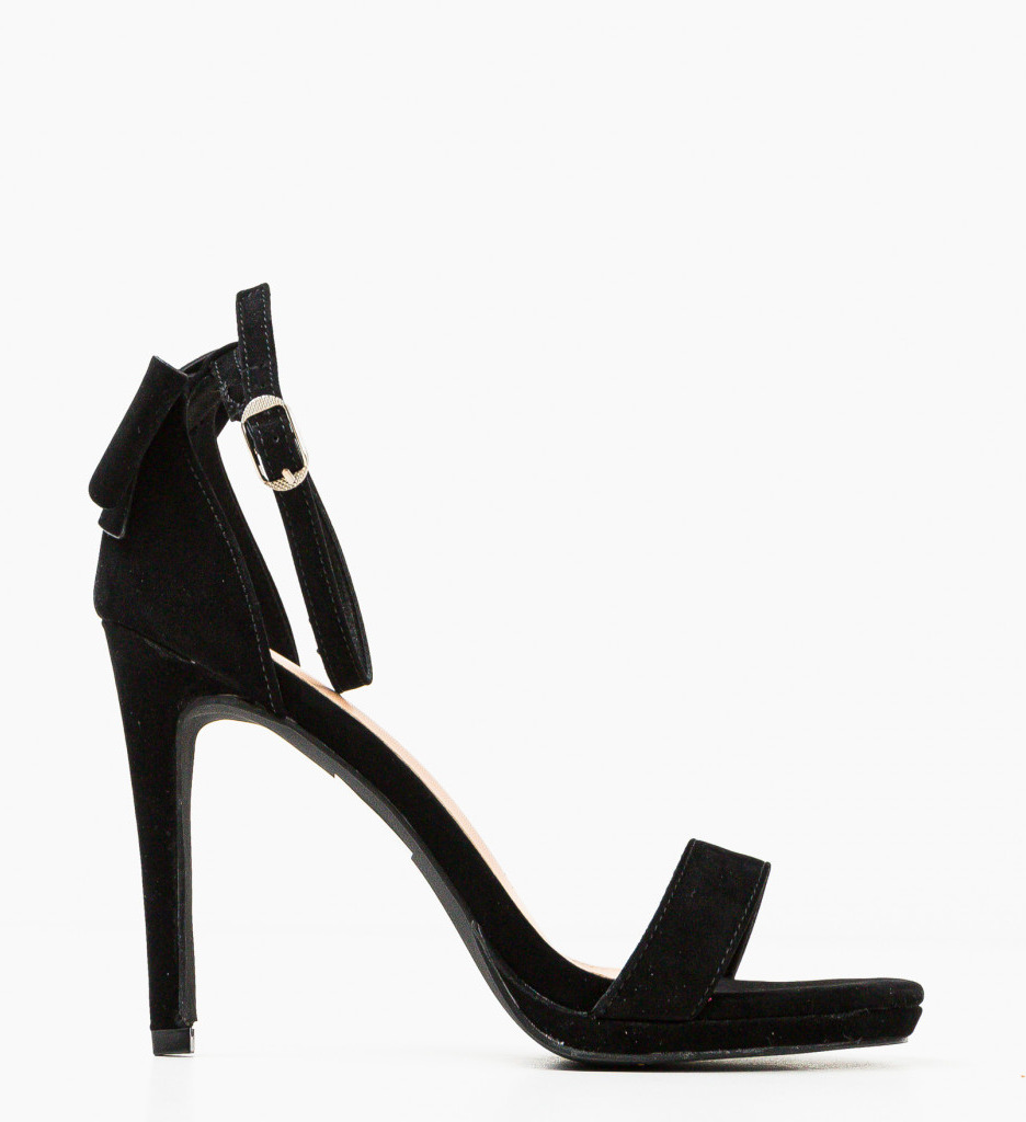 Sandale Tartillas Negre cu Toc Elegante - imagine 3