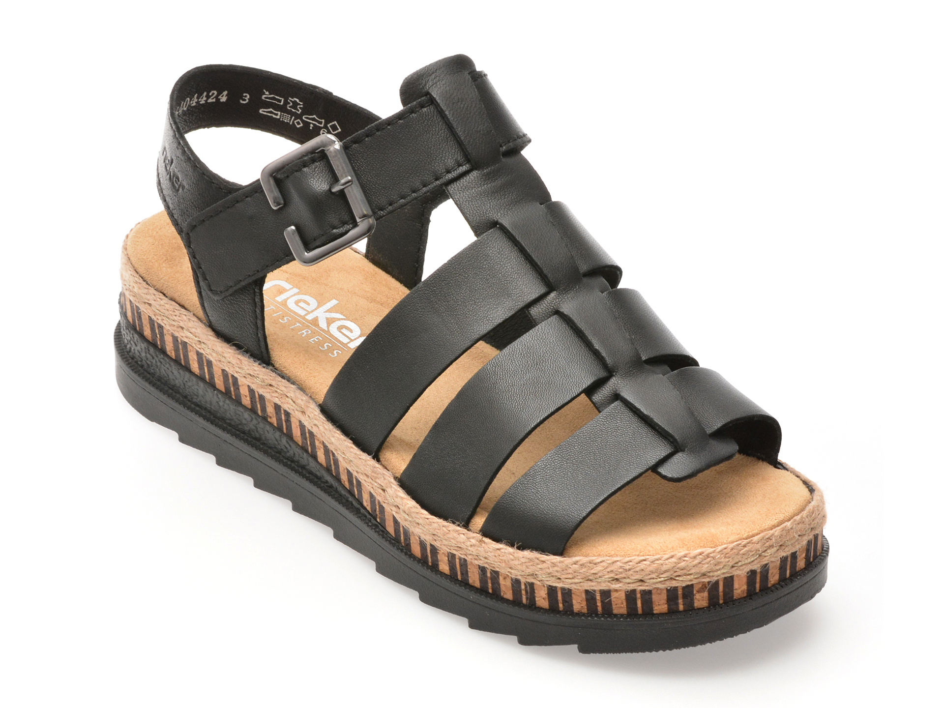 Sandale Rieker Negre Piele Naturală V7904