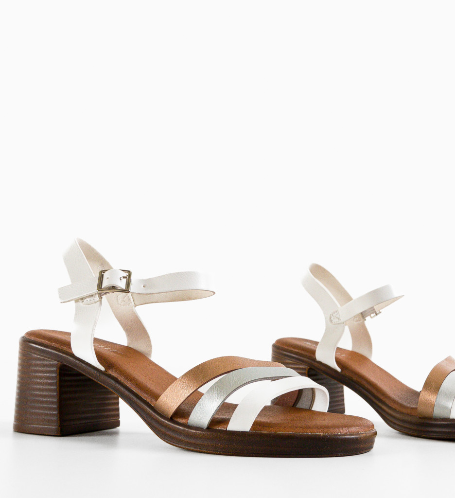 Sandale Fiore Albe cu Toc Elegant - Stil Feminin - imagine 5