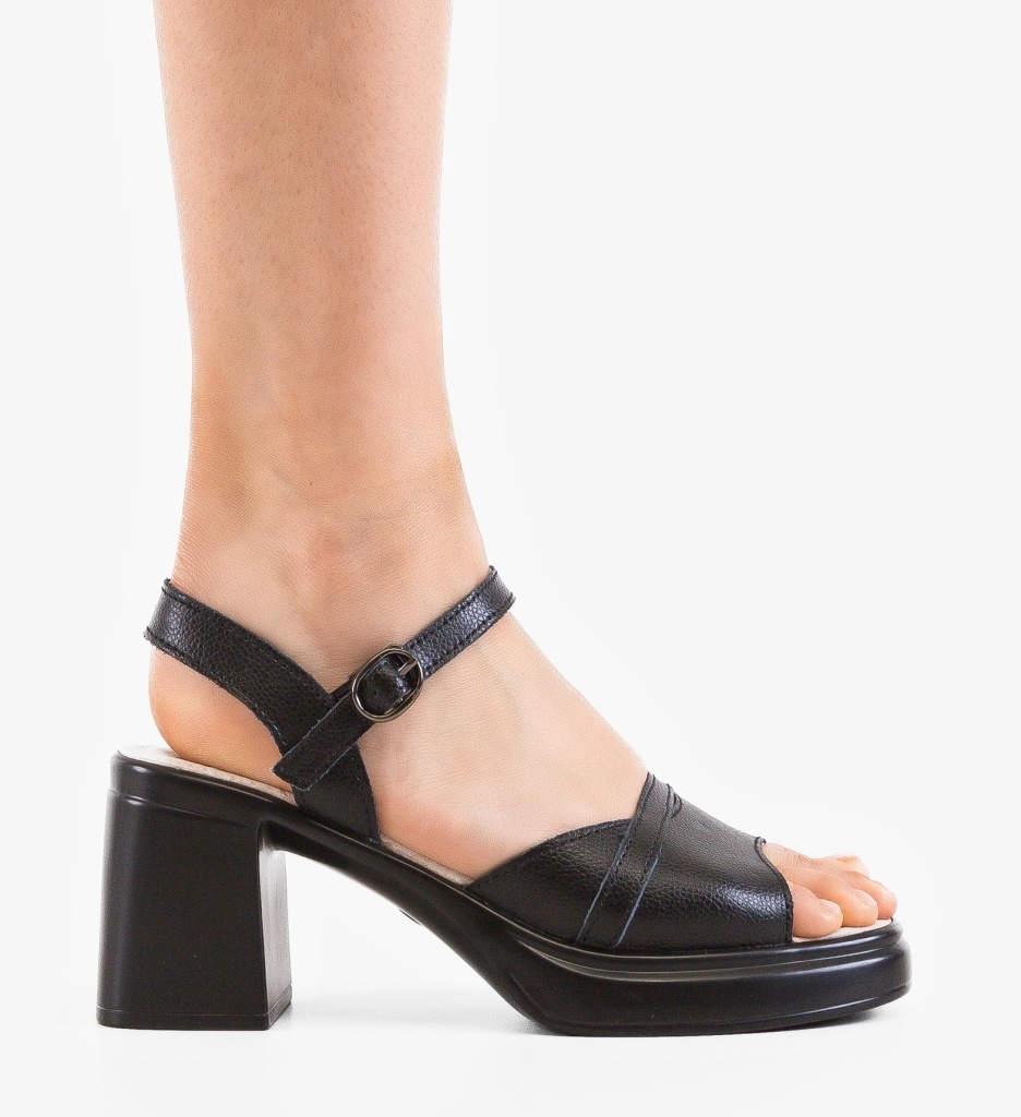 Sandale cu toc Gaguwa Negre Elegante - imagine 6