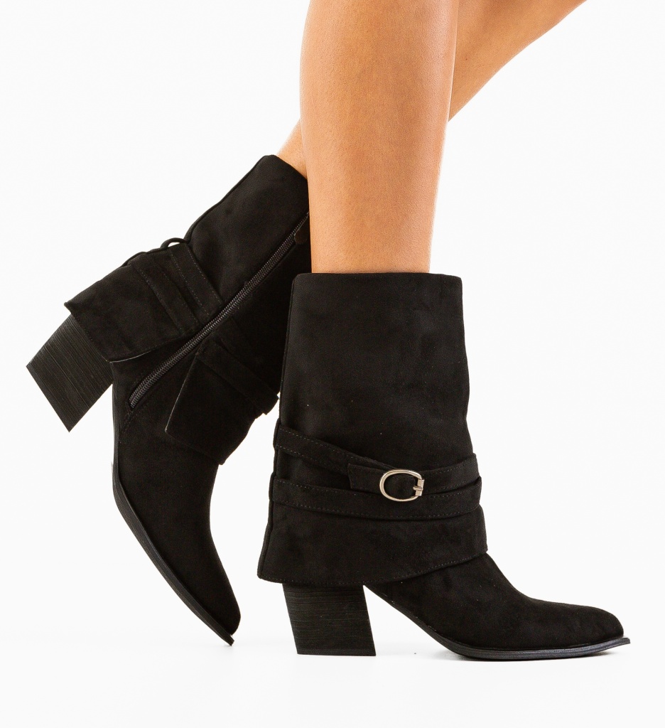 Botine Dama Heyman Negre - Eleganță și Stil - imagine 2