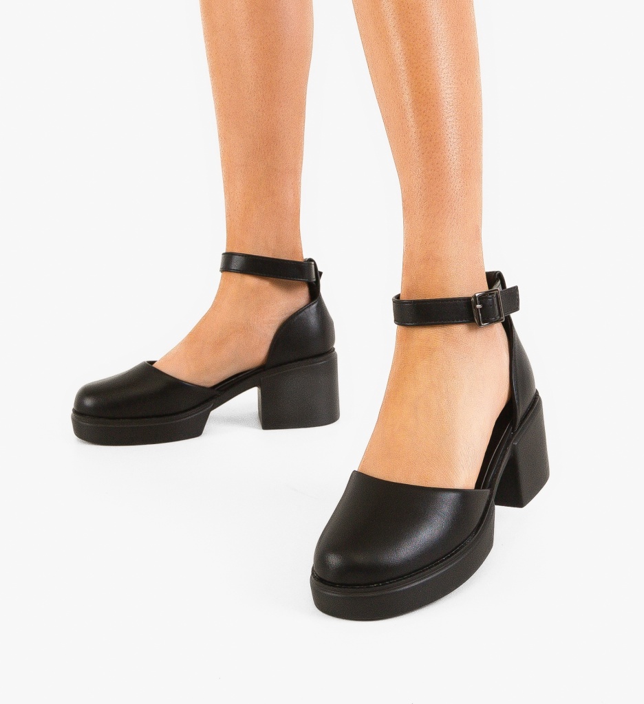 Pantofi Casual Dama Sauron Negri - Confort Stil - imagine 3