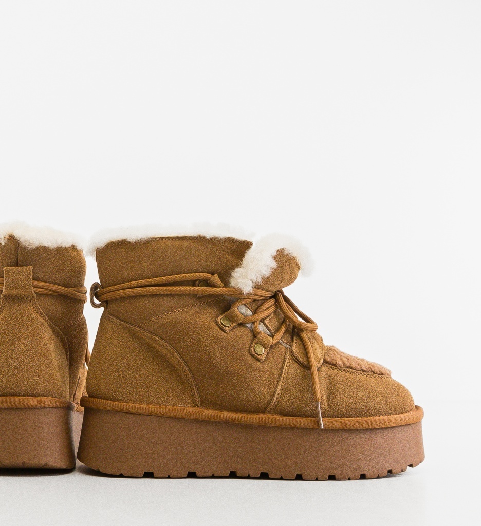 Cizme Tip Ug Hamme Camel Depurtat - Confort & Stil - imagine 4