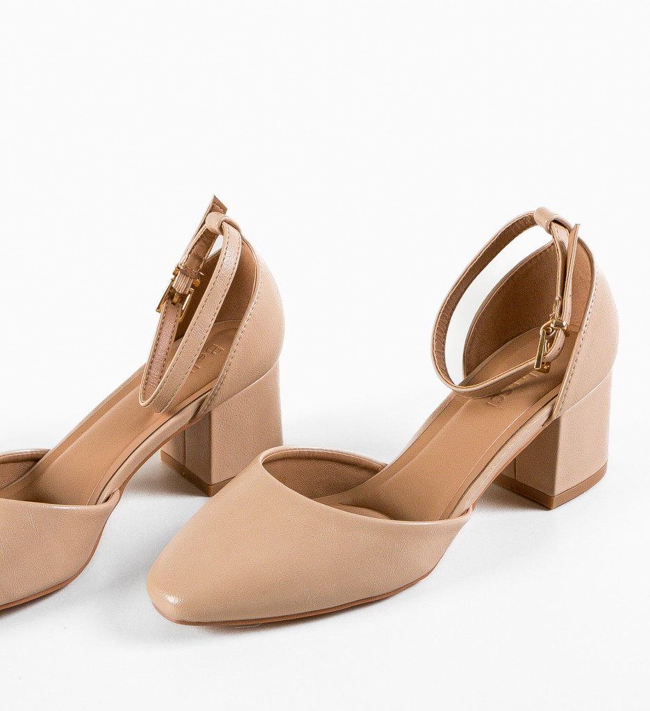 Pantofi Vixim Nude cu Toc Eleganți - imagine 7