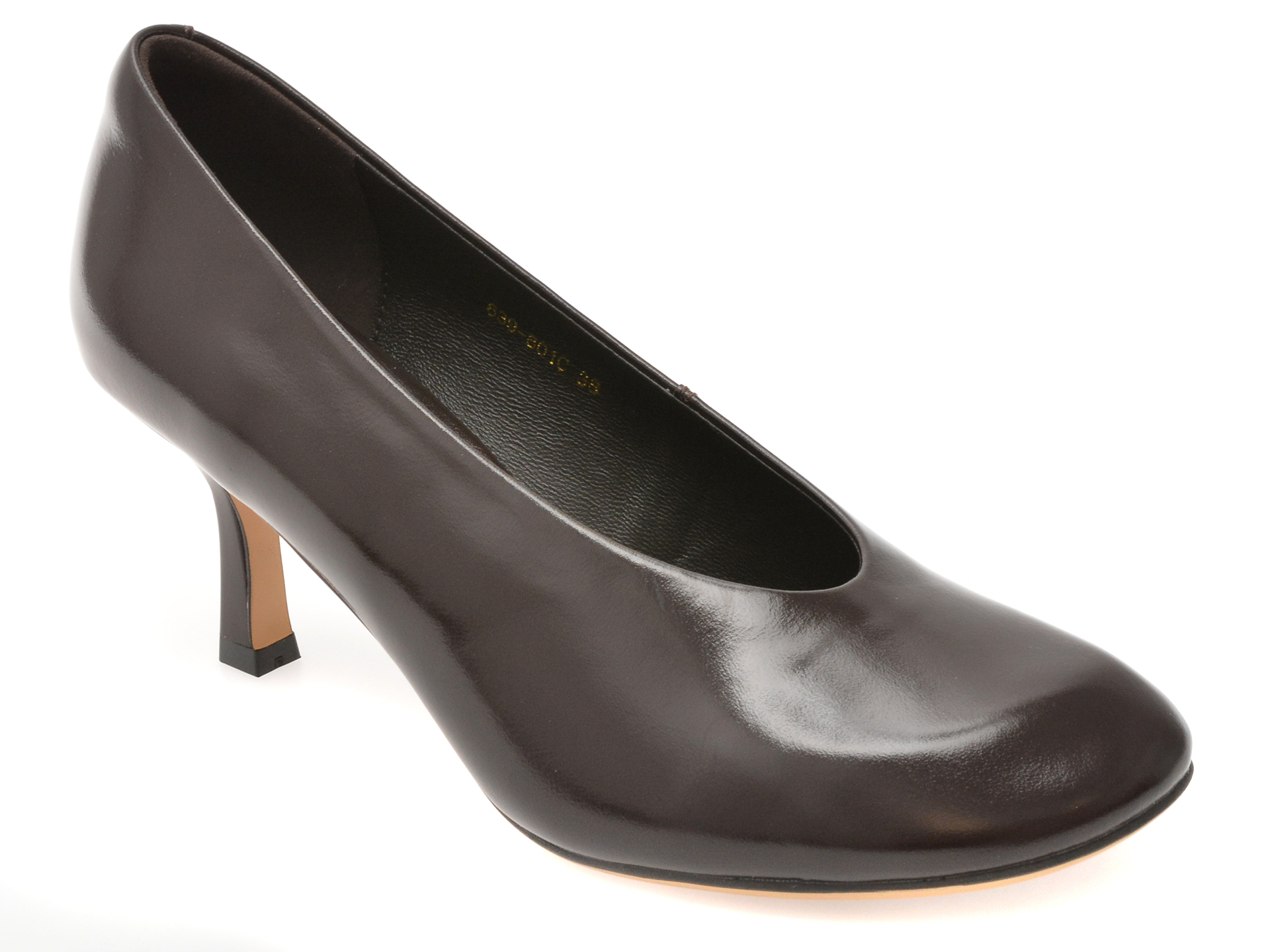 Pantofi Epica Maro Piele Lacuita Eleganti