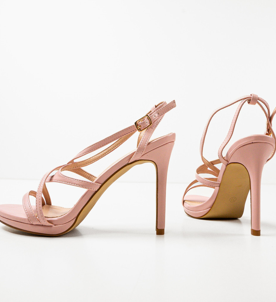 Sandale Elegante Peruv Roz cu Toc - imagine 7