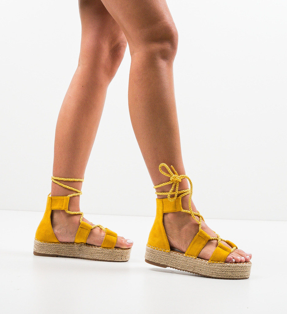 Sandale Quiero Galbene – Eleganță și Stil - imagine 2