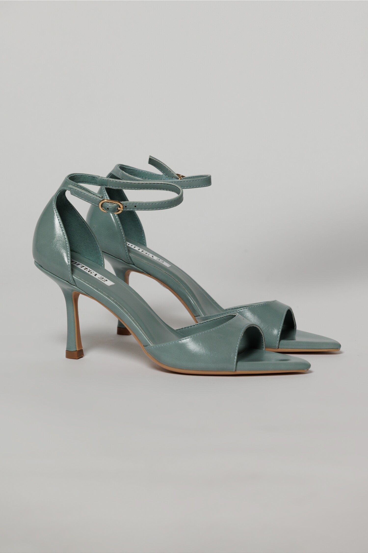 Sandale verde menta elegante din piele ecologica cu varf ascutit