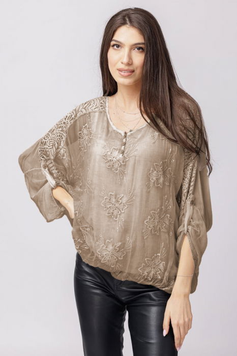 Bluza Eleganta Shopika cu Broderie si Dantela