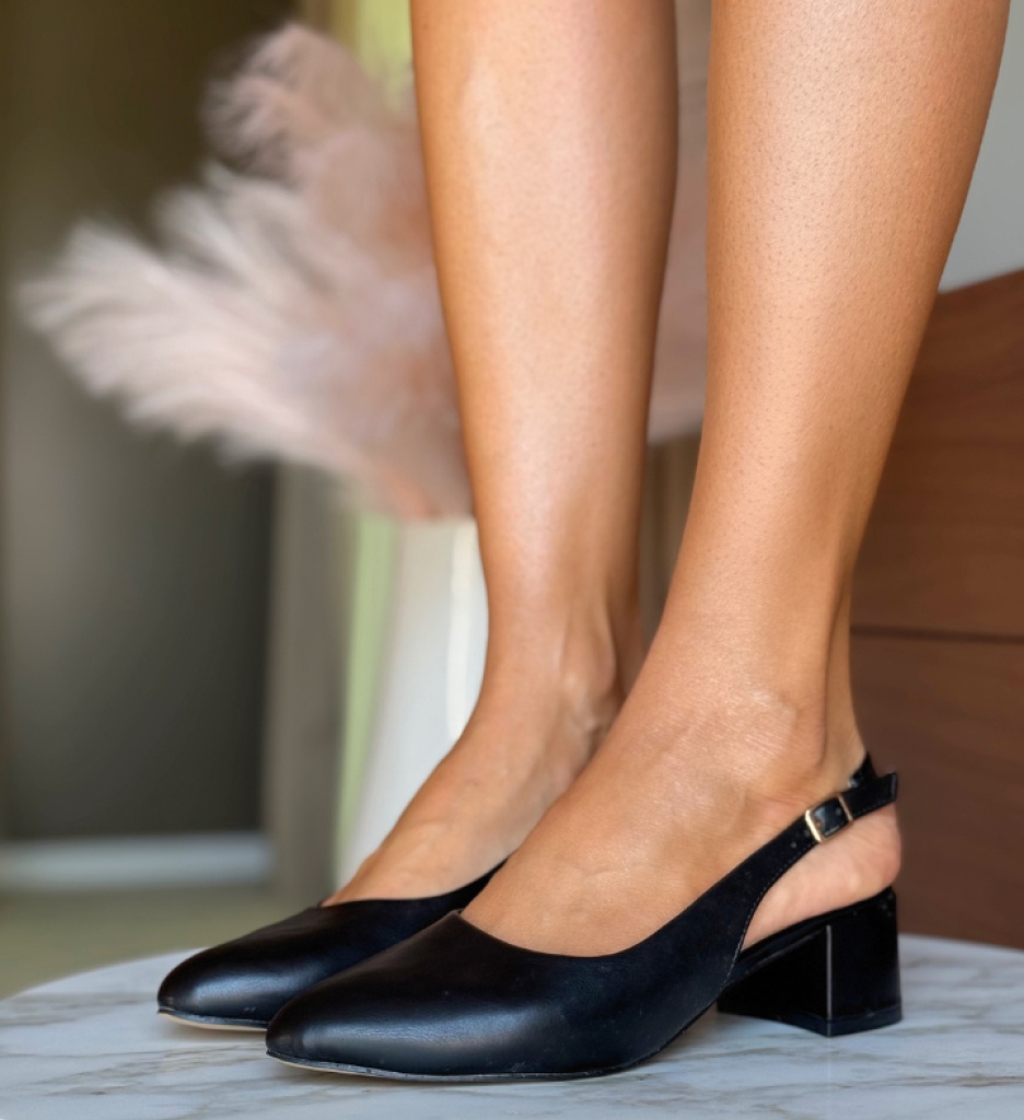 Pantofi Kytal Negri Eleganți cu Toc - imagine 2