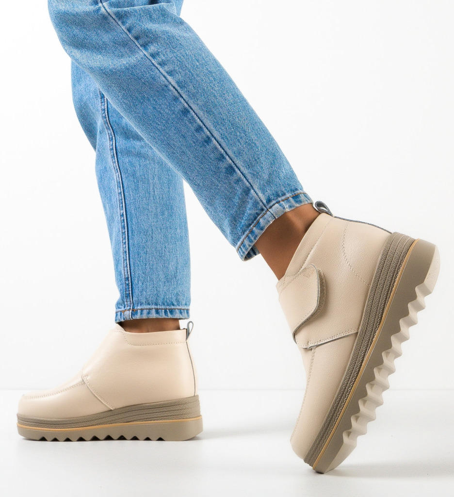Pantofi Casual Dama Aarron Bej Confort - imagine 3
