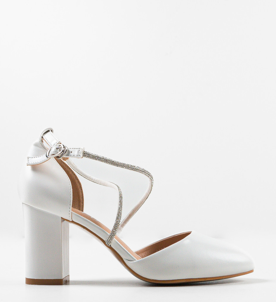 Pantofi Dama Ochen Albi | Eleganță și Stil - imagine 2